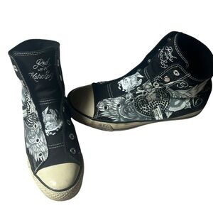 Vintage y2k early 2000s Mcbling Ed Hardy high top sneakers